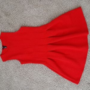 Red Tank Sleeve Short Dress